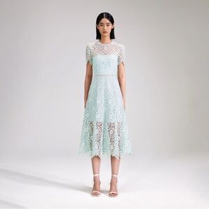 Self Portrait Rose Lace Dress in Light Blue